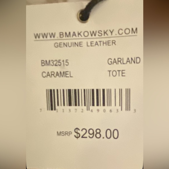 B Makowsky Tan Leather ShoulderBag NWT Beautiful Soft Exterior Leopard Interior - Picture 9 of 9